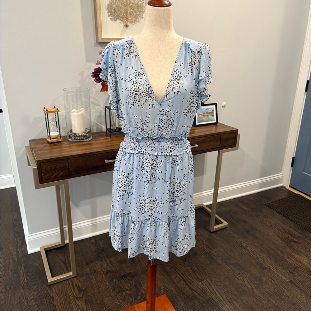 BCBGMAXAZRIA Floral Blue Dress